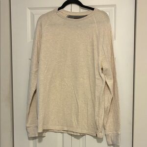 Men's Long-Sleeve Crewneck Shirt in Light Cream